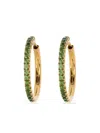 Lisa Nik 18kt Yellow Gold Ombre Sapphire Hoop Earrings In Brown