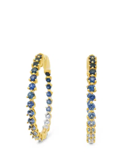 Lisa Nik Blue Sapphire Hoop Earrings