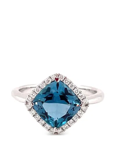 Lisa Nik Blue Topaz And Diamond Ring In Multi