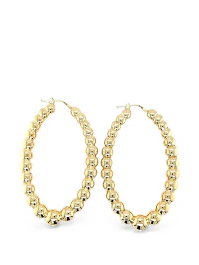 Lisa Nik Golden Dreams Beaded Oval Hoop Earrings