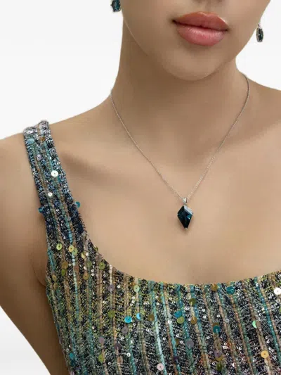 Lisa Nik Topaz And Diamond Necklace In Silver