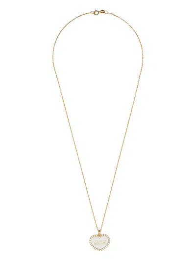 Lisa O 18k Yellow Gold Pendant Mom Diamond Necklace