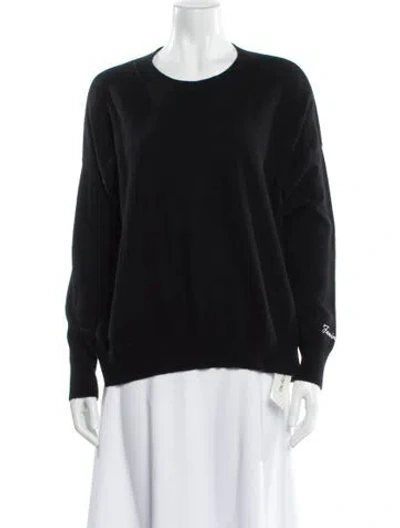 Pre-owned Lisa Perry Cashmere Scoop Neck Sweater In Black