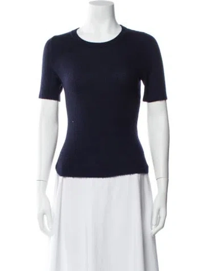 Pre-owned Lisa Perry Cashmere Scoop Neck Sweater In Black