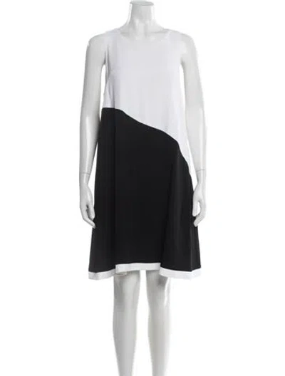 Pre-owned Lisa Perry Colorblock Pattern Knee-length Dress W/ Tags In White