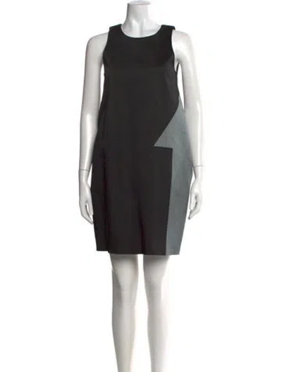 Pre-owned Lisa Perry Colorblock Pattern Mini Dress In Black