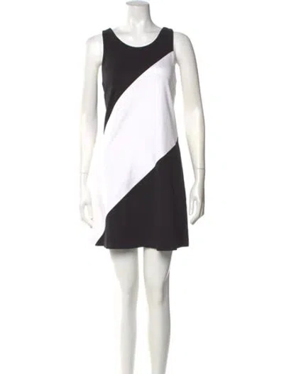 Pre-owned Lisa Perry Colorblock Pattern Mini Dress In Neutral