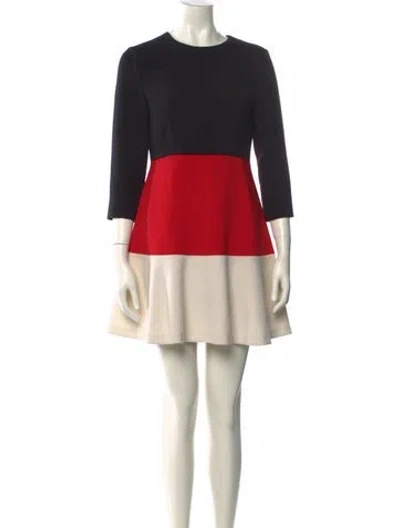 Pre-owned Lisa Perry Colorblock Pattern Mini Dress In Neutral