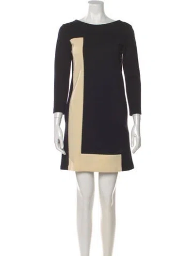 Pre-owned Lisa Perry Colorblock Pattern Mini Dress In Neutral