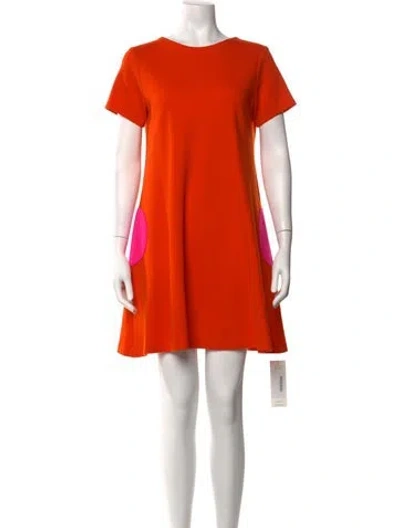 Pre-owned Lisa Perry Colorblock Pattern Mini Dress In Orange