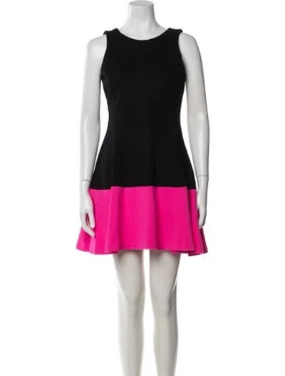 Pre-owned Lisa Perry Colorblock Pattern Mini Dress In White