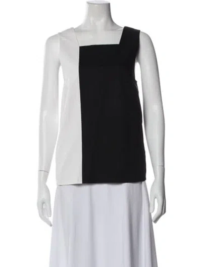 Pre-owned Lisa Perry Colorblock Pattern Square Neckline Top In Multi