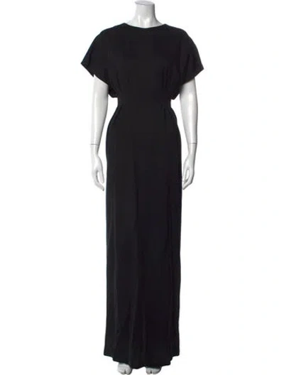 Pre-owned Lisa Perry Crew Neck Long Dress In Black