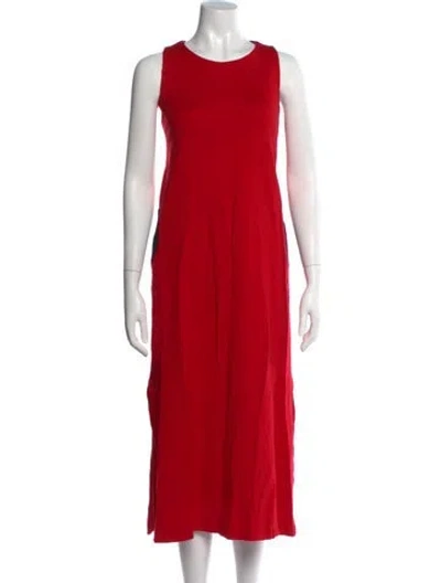 Pre-owned Lisa Perry Crew Neck Long Dress In Red