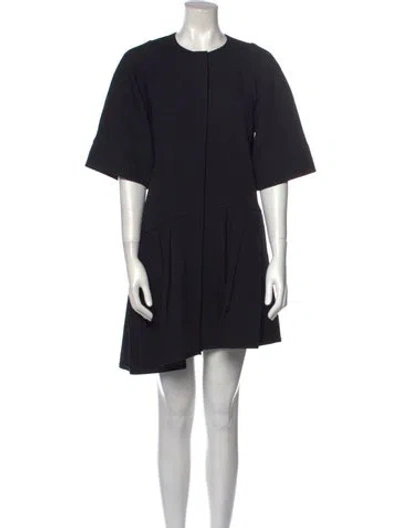 Pre-owned Lisa Perry Crew Neck Mini Dress In Black