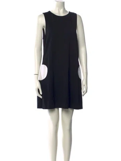 Pre-owned Lisa Perry Crew Neck Mini Dress In Black
