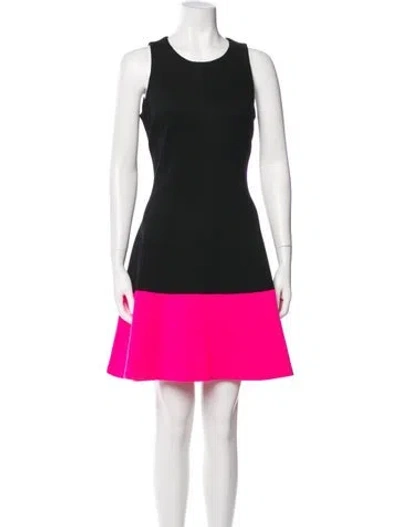 Pre-owned Lisa Perry Crew Neck Mini Dress In Black