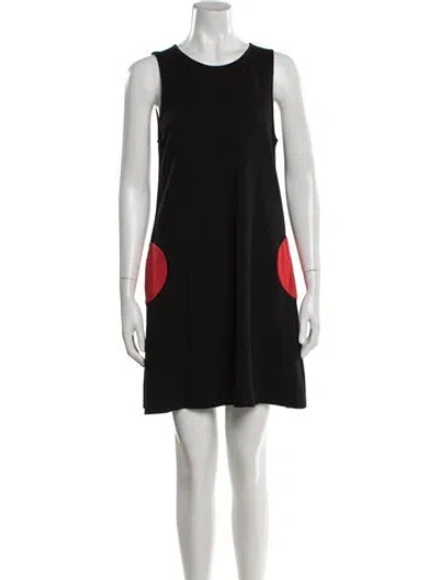 Pre-owned Lisa Perry Crew Neck Mini Dress In Black