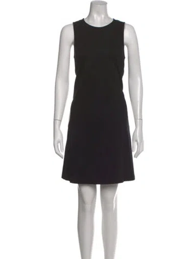 Pre-owned Lisa Perry Crew Neck Mini Dress In Black