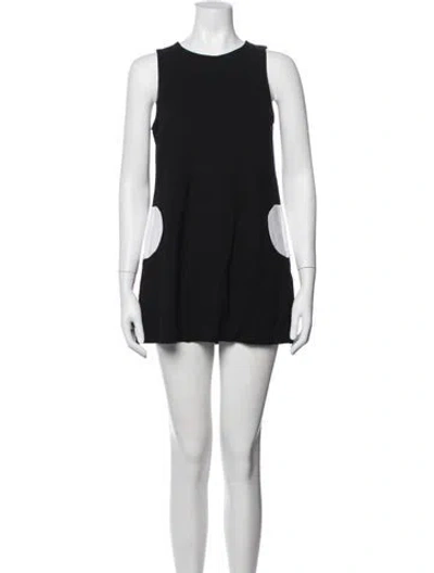 Pre-owned Lisa Perry Crew Neck Mini Dress In Black