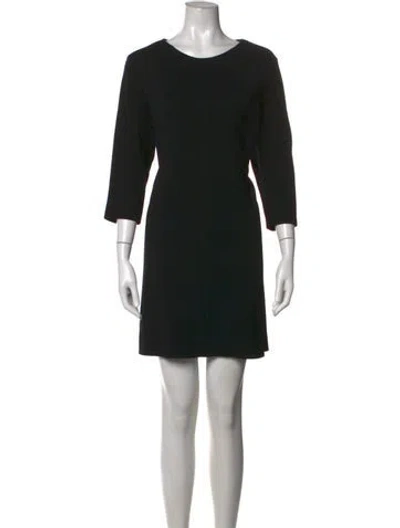 Pre-owned Lisa Perry Crew Neck Mini Dress In Black