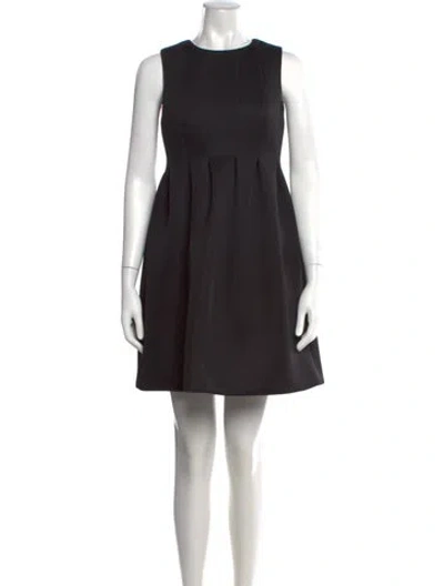 Pre-owned Lisa Perry Crew Neck Mini Dress In Black