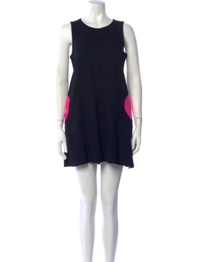 Pre-owned Lisa Perry Crew Neck Mini Dress In Black