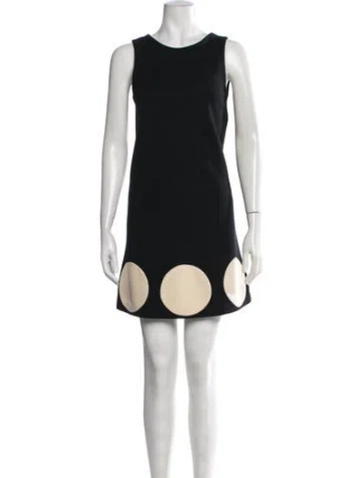Pre-owned Lisa Perry Crew Neck Mini Dress In Black
