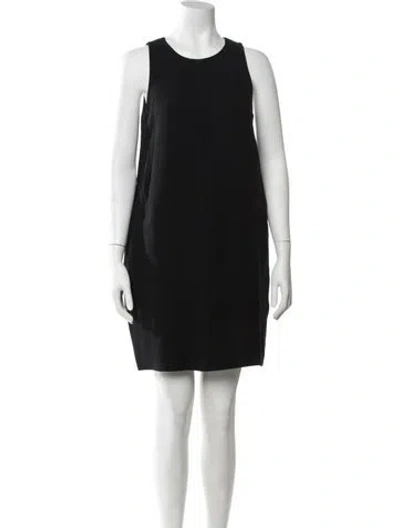 Pre-owned Lisa Perry Crew Neck Mini Dress In Black