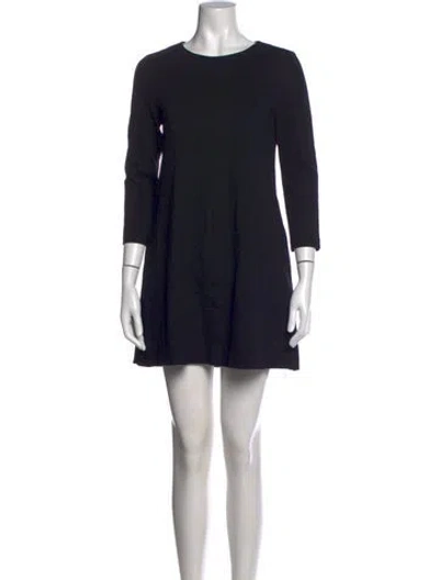 Pre-owned Lisa Perry Crew Neck Mini Dress In Black