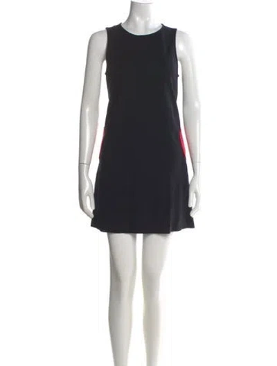 Pre-owned Lisa Perry Crew Neck Mini Dress In Blue