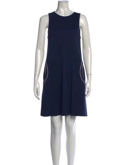 Pre-owned Lisa Perry Crew Neck Mini Dress In Blue