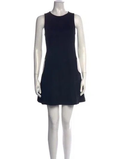 Pre-owned Lisa Perry Crew Neck Mini Dress In Blue