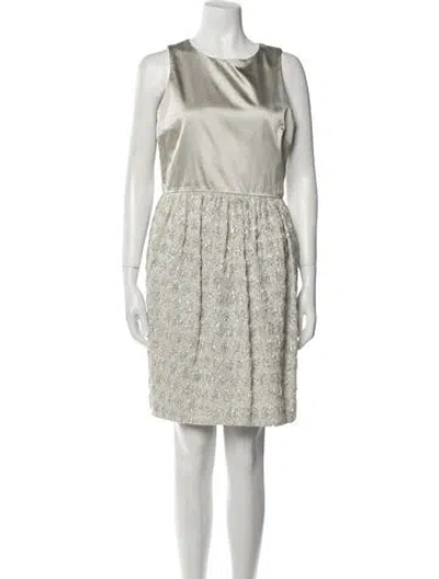 Pre-owned Lisa Perry Crew Neck Mini Dress In Gray