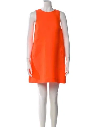 Pre-owned Lisa Perry Crew Neck Mini Dress In Orange
