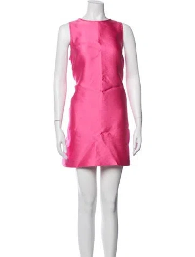 Pre-owned Lisa Perry Crew Neck Mini Dress In Pink