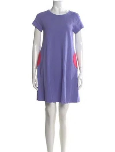 Pre-owned Lisa Perry Crew Neck Mini Dress In Purple