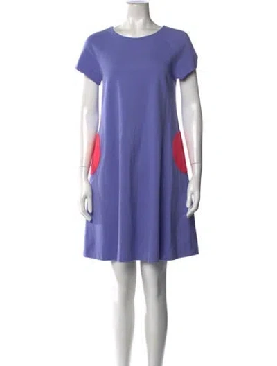 Pre-owned Lisa Perry Crew Neck Mini Dress In Purple