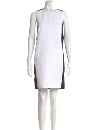 Pre-owned Lisa Perry Crew Neck Mini Dress In White