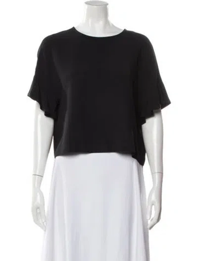 Pre-owned Lisa Perry Crew Neck Short Sleeve Top In Gray