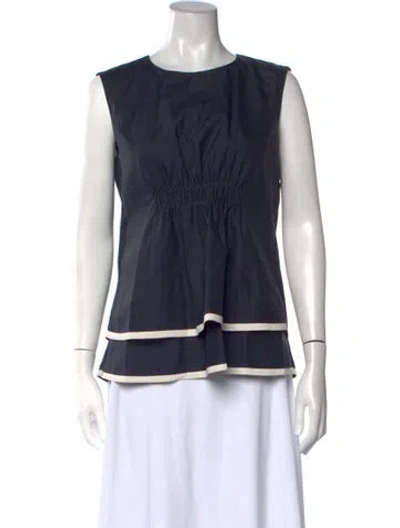 Pre-owned Lisa Perry Crew Neck Sleeveless Top In Blue