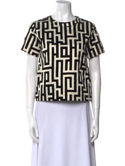 Pre-owned Lisa Perry Graphic Print Crew Neck T-shirt In Black