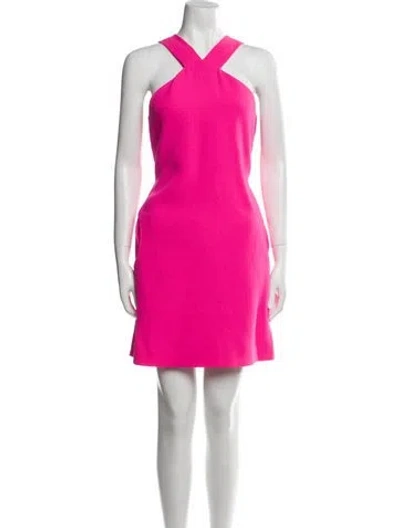 Pre-owned Lisa Perry Halterneck Mini Dress In Pink