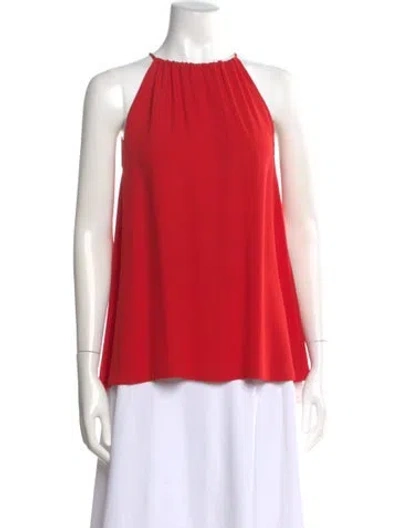 Pre-owned Lisa Perry Halterneck Sleeveless Top In Red