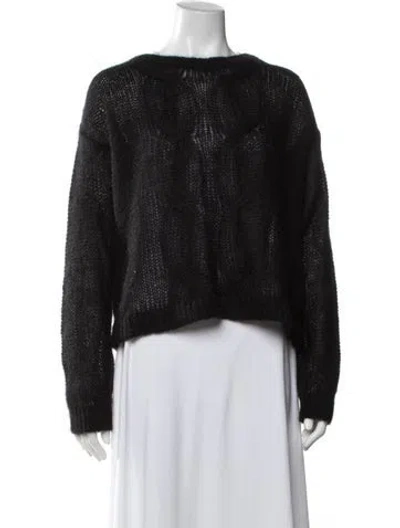 Pre-owned Lisa Perry Kid Mohair Crew Neck Sweater In Black