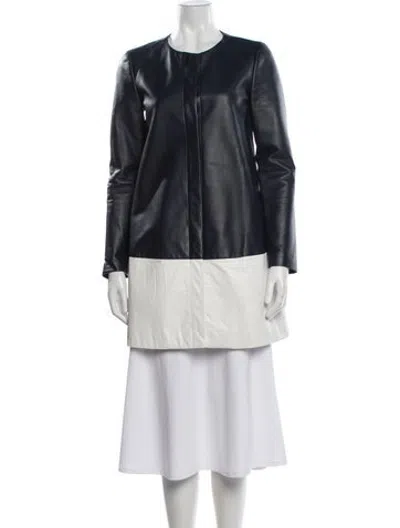 Pre-owned Lisa Perry Lambskin Mini Dress In Blue