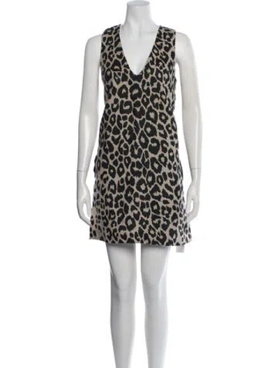 Pre-owned Lisa Perry Linen Mini Dress In Multicolor
