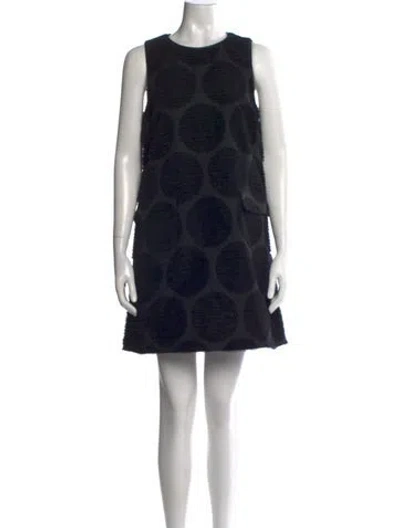 Pre-owned Lisa Perry Polka Dot Print Mini Dress In Black