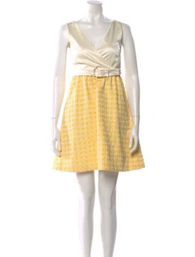 Pre-owned Lisa Perry Polka Dot Print Mini Dress In Neutral