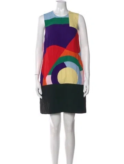 Pre-owned Lisa Perry Printed Mini Dress In Black